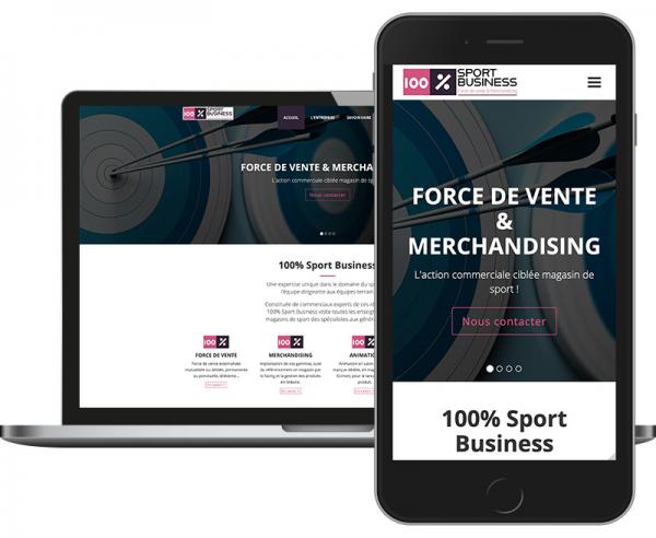 100% Sport Business Création site web Responsive Design à Reims by Cyber Création