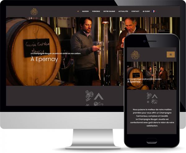 Champagne Bauget-Jouette Réalisation web responsive à Reims by Cyber Création