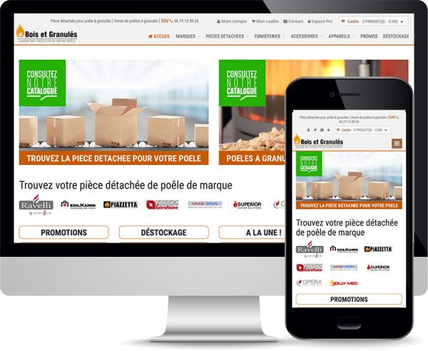 Bois & Granulés Réalisation boutique en ligne à Reims by Cyber Création