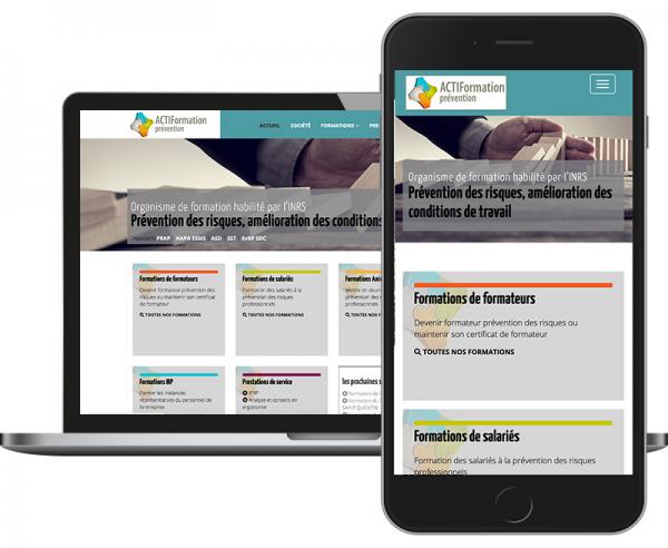 Actiformation-prévention Site internet dynamique responsive à Reims by Cyber Création