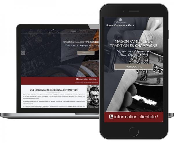 Champagne Dangin Responsive web design, boutique en ligne à Reims by Cyber Création