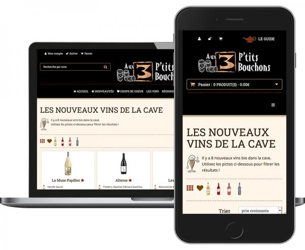 Aux 3 Ptits Bouchons Boutique en ligne Cave à vins à Reims by Cyber Création