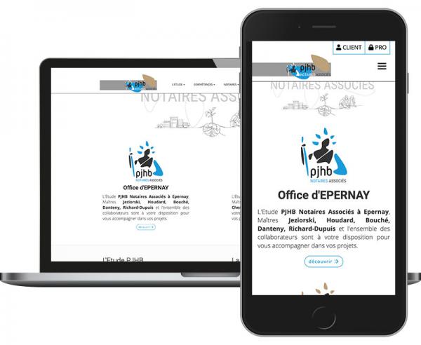 Notaires Associés PJHB Réalisation site internet dynamique by Cyber Création